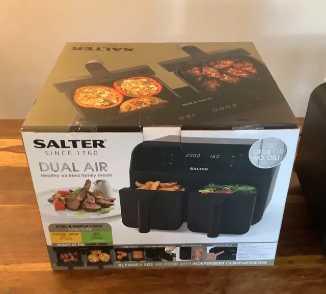 Salter EK4750BLK Dual Air Fryer 7.4l