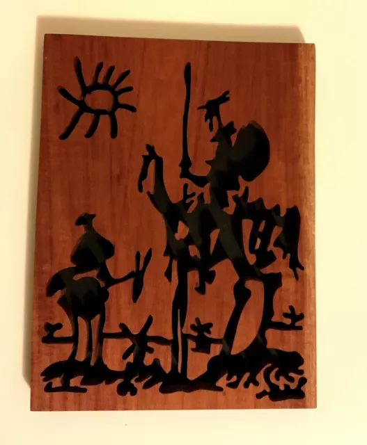 Beautiful Pablo Picasso Don Quixote Wood Silhouette Cutting - Mexican Origin Beautiful Pablo Picasso Don Quixote Wood Silhouette Cutting - Mexican Origin