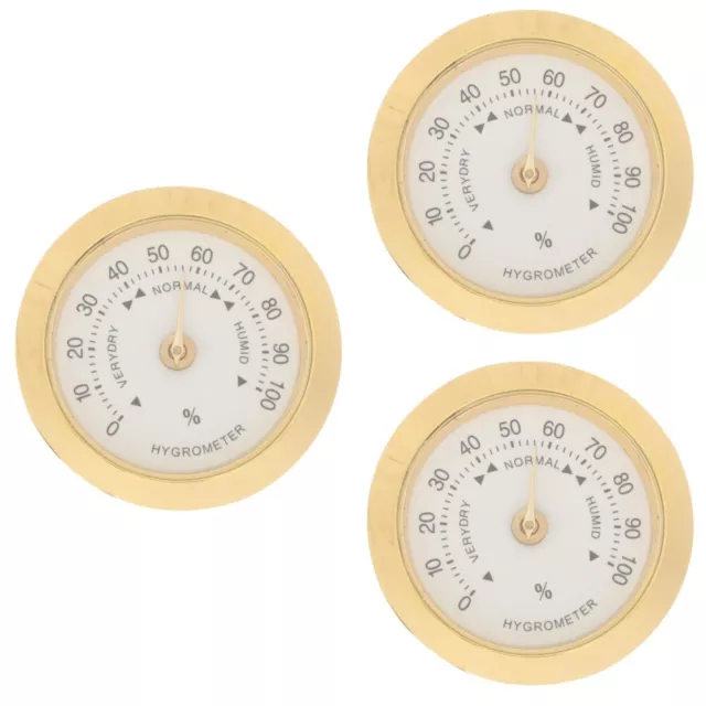 3 Count Alloy Piano Hygrometer Multi-functional Round Guitar Gauge