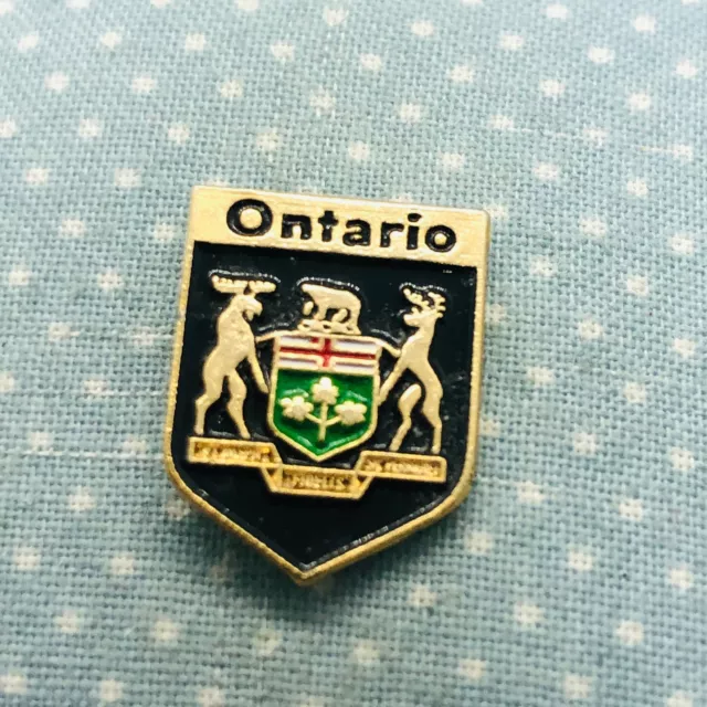 Ontario Canada Coat of Arms Crest Souvenir Enamel Lapel Pin