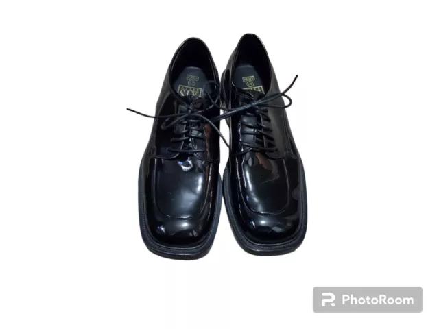 NWOT After Six Men’s Size 9.5 Black Patent Leather Shine Shoes Dress Shoes -Nice