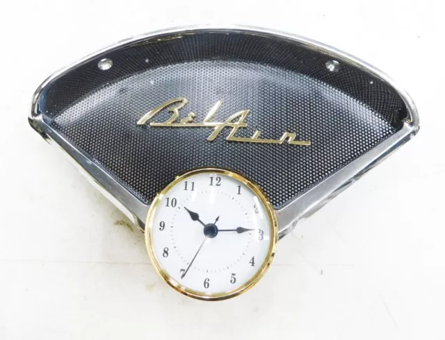 1955 1956  chevy  speaker bezel assembly - new belair  emblem & new clock #1
