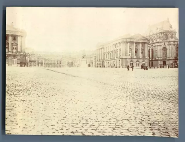 France, Versailles, Cour d&#039;Honneur du Château  Vintage citrate print.  Ti