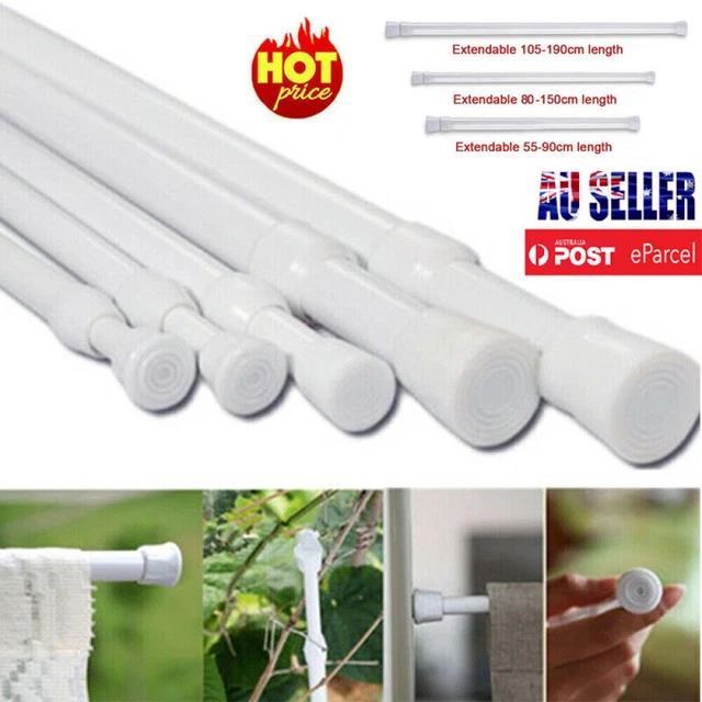TELESCOPIC SPRING SHOWER Curtain Rail Pole Rod Tension Extendable