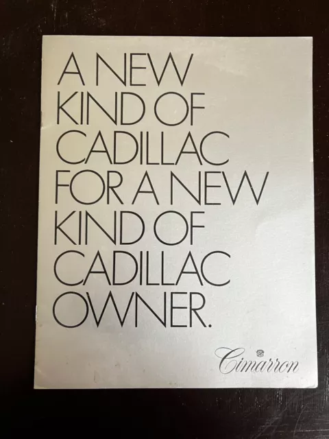 1982 Cadillac Cimarron Dealer Showroom Sales Brochure Guide Catalog
