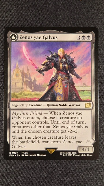 mtg zenos card Magic The Gathering - Universes Beyond - Final Fantasy transform Zenos yae Galvus. FF X MTG Holo Foil
