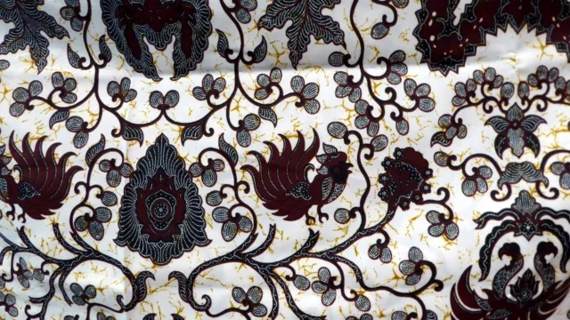 Indonesian Batik Fabric -Traditional Java Pattern -  Over 2 meters 2