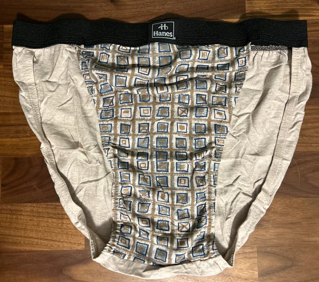VINTAGE HANES MENS String Bikini Briefs Underwear Mens Size Large No