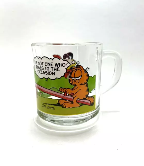 Vintage McDonalds Garfield Cat Glass Coffee Cup Mug 1978-1980 Jim Davis