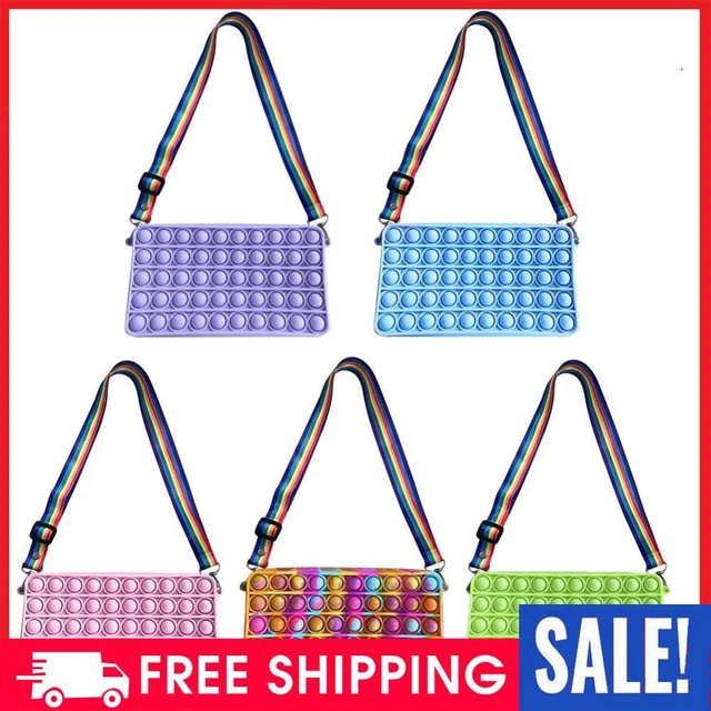 Fashion Silicone Pure Color Bubble Shoulder Crossbody Messenger Bags Family Game