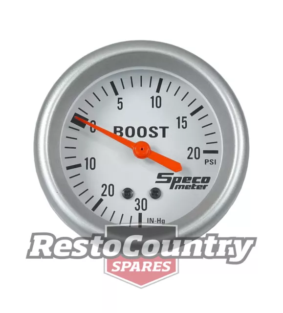 Speco 2 5/8 Mechanical Boost /Vac Gauge 20psi Silver Pro Series NEW turbo charge