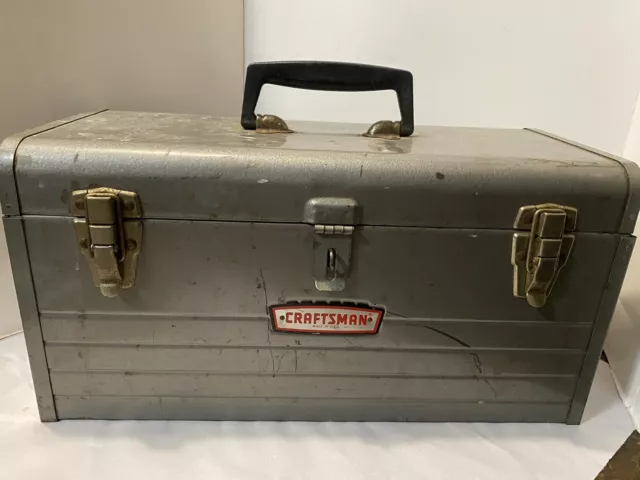Vintage Craftsman 6500 Crown Logo Tool Box With Tray 18" x 8" x 9" Machinist