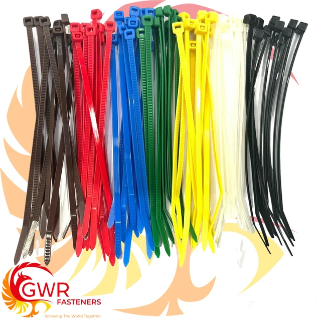 CABLE TIES NYLON Zip Tie Mixed Pack of 70 140mm x 3.6mm Various