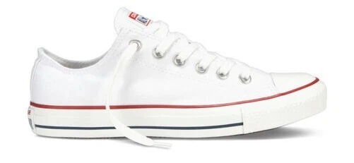 Converse All Star Ox Femmes Lacet Bas Toile Baskets En Blanc Taille UK 3 - 7