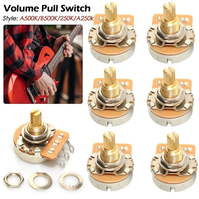 d'arbre de cuivre 3/8 "Fileté Arbre court Potentiomètres Guitare En Laiton