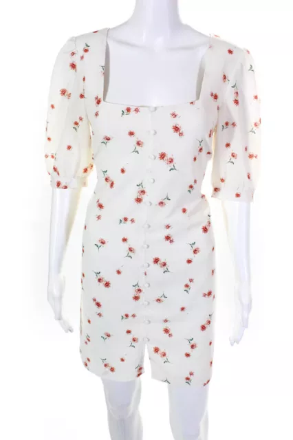 BB Dakota Womens Scattered Daisy Print Dress Ivory Red Size 8