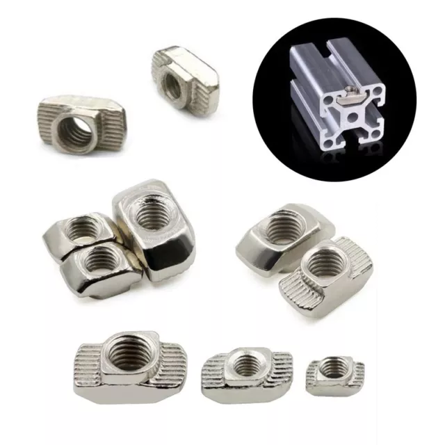 M3~M8 New Drop in Tee T-nuts T-slot Aluminium Profile Extrusion For 3D Printer