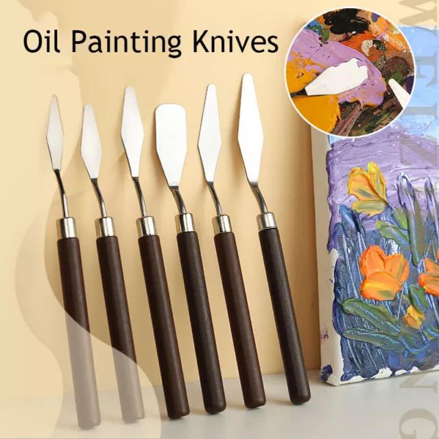 9 PCS Peinture à l'huile Couteau Graffiti Tonifiant En Bois Grattoir  Étudiant Art Peinture Outil