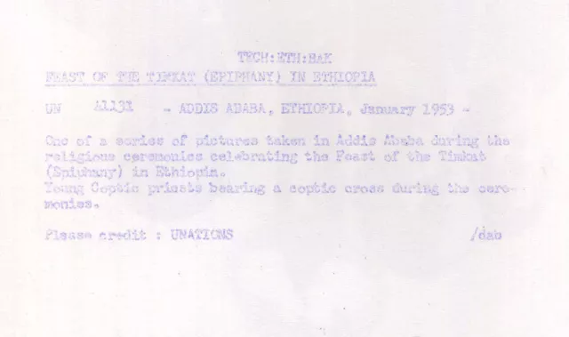 Echtes Original 1953 ÄTHIOPIEN Koptische Prozession, Ethnographie 2