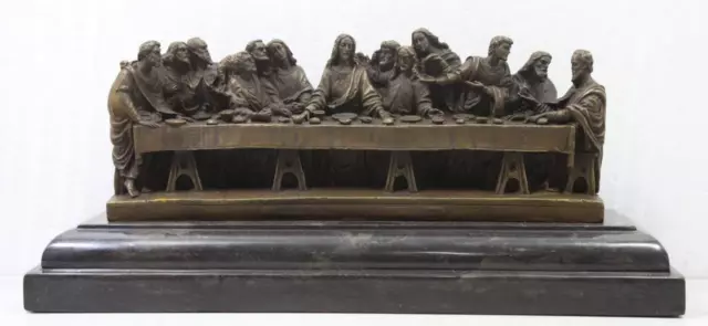 The Last Supper - Jesus - Religious Bronze Sculpture - Solid Marble Base