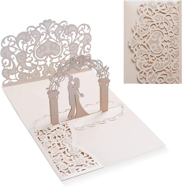GREETING ART Pop Up Hochzeitskarte 3D Karte Brautpaar Mit Romantischen