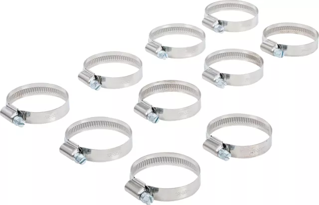 Lot de 10 colliers de serrage inox 32x50 mm pour tuyau Ø 32mm à 50mm serflex