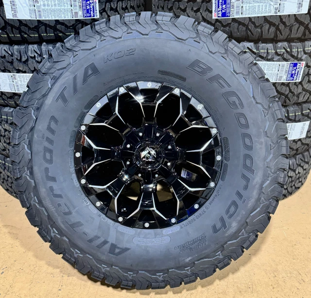 17X9 FUEL ASSAULT D576 Black Wheels 37" BFG KO2 AT Tires 6x5.5 GMC
