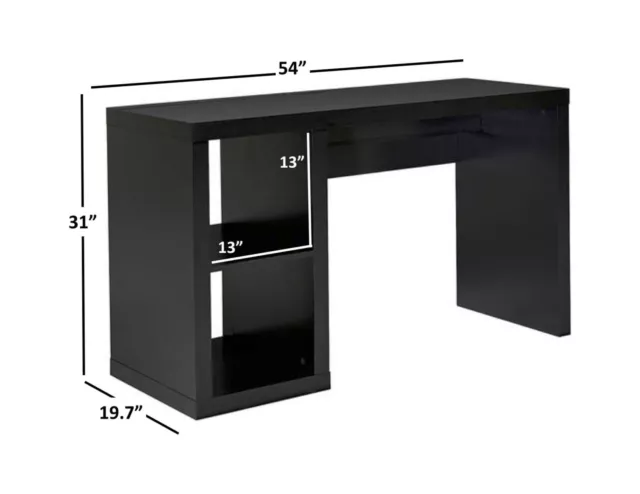 Modern Home Cube Storage Standing Computer Desktop Office Executive Desk Black 3