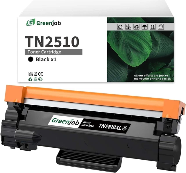 Cartouches Toner TN2510XL Compatibles Brother - Lot De 2 Noirs - Rendement 3000 Pages - Pour DCP-L2620DW Etc.
