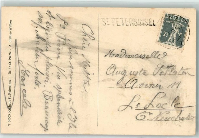 39370564 - St. Petersinsel Einzelfrankatur Tell 7 1/2 Rappen Phila Schweiz