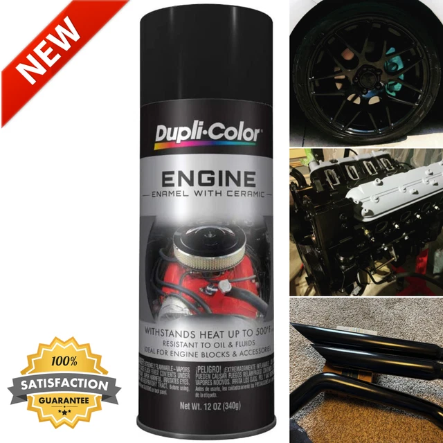 Duplicolor Engine Enamel Paint Ceramic Gloss BLACK 12oz Heat Resistant Oil Fluid