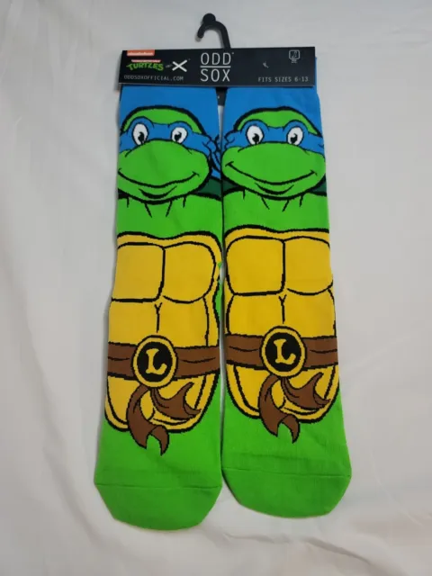 Odd Sox Teenage Mutant Ninja Turtles TMNT Leonardo Crew Socks Mens Womens