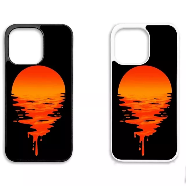 Custodia telefono clip gomma stampata iPhone - flusso del tramonto - riflesso del tramonto