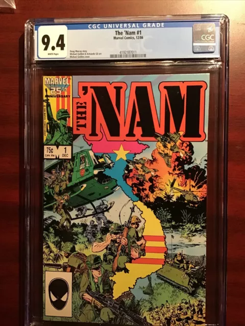 THE 'NAM #1 CGC 9.4 White Pages 1986 Marvel Michael Golden - Vietnam War