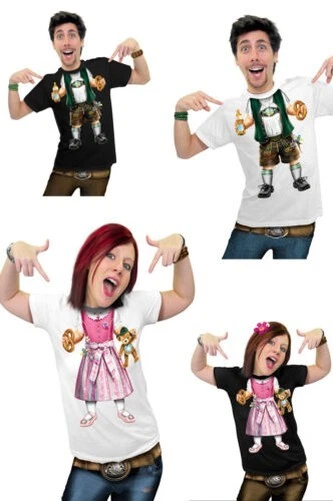 Divertente T-Shirt Oktoberfest Bambino Bayer Pantaloni Dirndl Donna Uomo