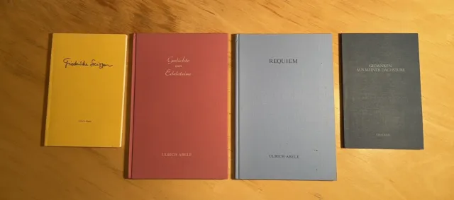 4 Bände Gedichte von Ulrich Abele 1980er Jahre 1 x sign. Schwaben Poesie Lyrik