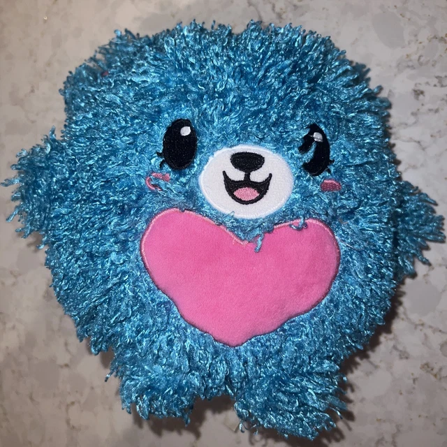 PIKMI POPS Jumbo 10" Surprise Love Curly Blue Bear Plush Toy Blueberry Scented