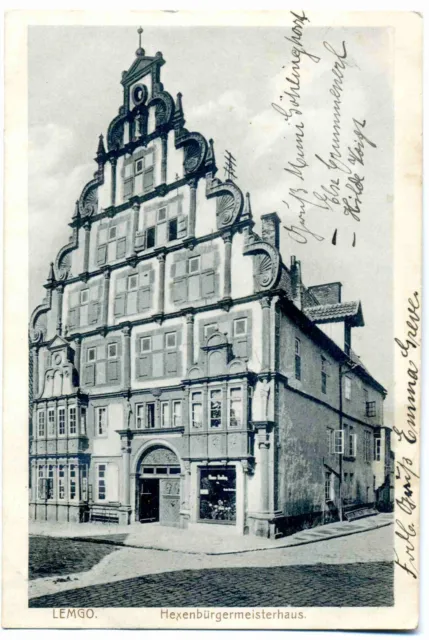 Ansichtskarte Lemgo - Blick auf das Hexenbürgermeisterhaus - schwarz/weiß