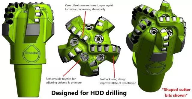 Evolution 6-1/2” 5 Blade Round Cutter PDC Bit 3-1/2” API Reg Designed for HDD 2