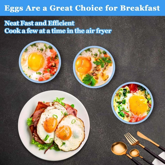 3 PCS Reusable Sous Vide Egg Bite Maker 4" Egg Bites Pan  Air Fryer