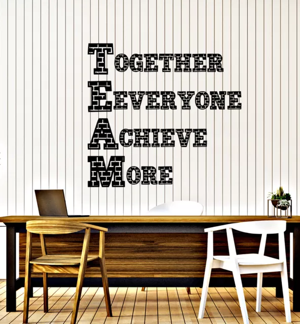 Vinyl Wall Decal Team Work Motivational Words Phrase Teamwork Stickers (ig6237)