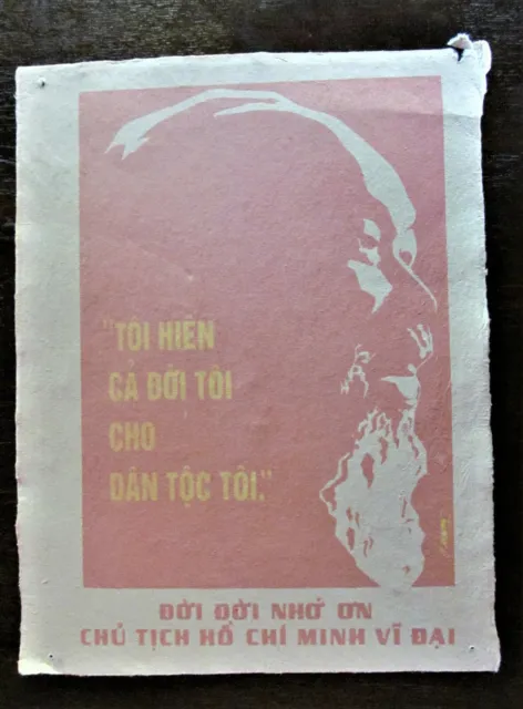 Manifesto di propaganda vintage originale Ho Chi Minh Vietnam