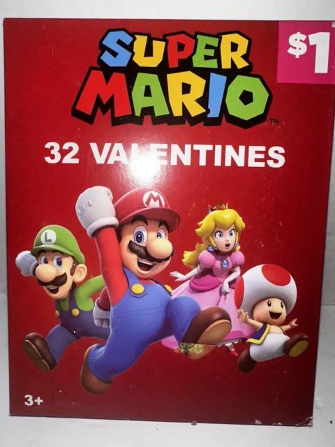 Super Mario Bros 32 Valentines Classroom Cards SEALED Nintendo Licensed