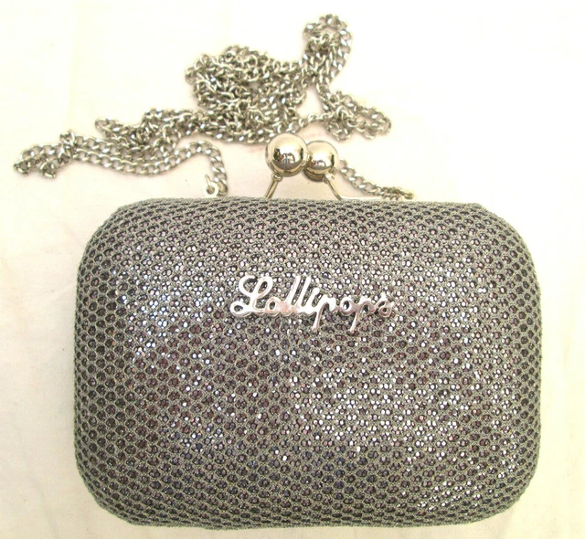 SAC MAIN minaudi re LOLLIPOPS rigide vintage gris avec