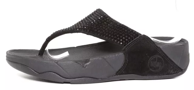 Fitflop Rokkit Thong Sandals Black N2535* Women Size 5
