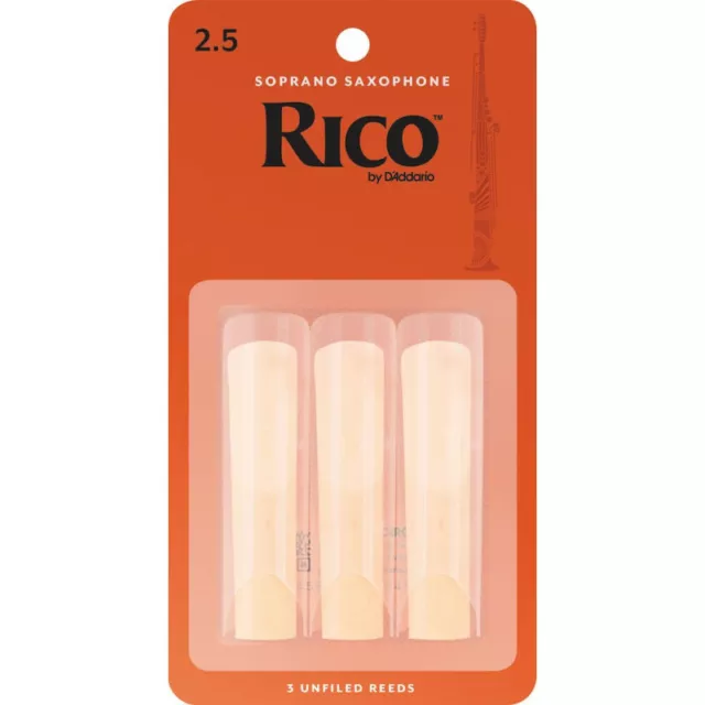 D'Addario RIA0325 - Anches saxophone soprano, force 2.5, boîte de 3