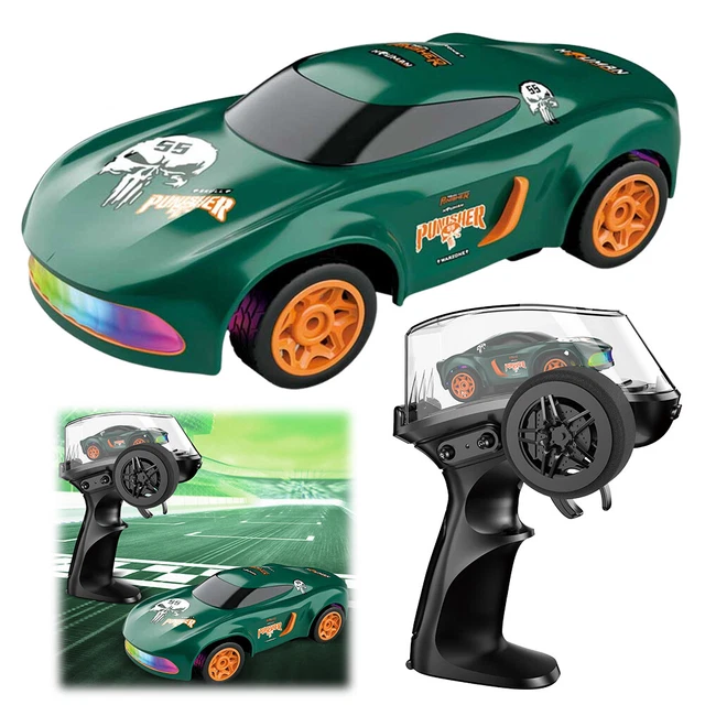 NULA Mini RC Drift Auto, 1:64 4WD Auto radiocomandata ad alta velocità con luci a LED colorate, RC, da corsa, giocattolo per adulti, colore nero