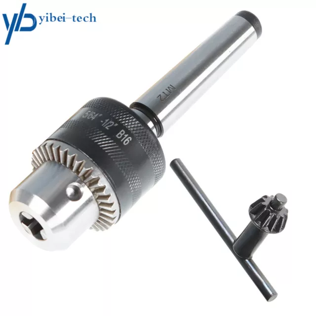 New 5/64'' to 1/2'' Drill Chuck With MT2 Arbor and Key For Mini Metal Lathe