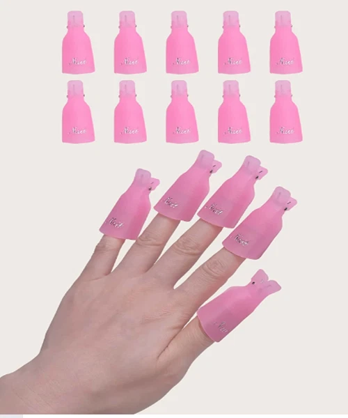 Nail Art Clip Uv Gel Polish Removal Off Wrap Tool Gelish Clip Caps Nail Tips UK