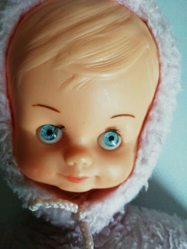 Petite Poupée Doudou Vintage Marque Nounours Rose 2